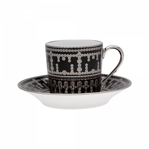 Haviland Tiara Coffee Cup and Saucer - Black Platinum