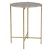 Modern Accents Travertine Stone Gold Frame Table