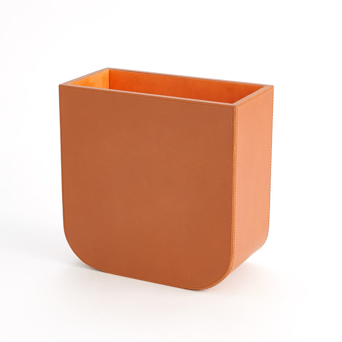 Global Views Radius Edge Leather Desk Accessories - Orange
