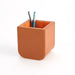 Global Views Radius Edge Leather Desk Accessories - Orange