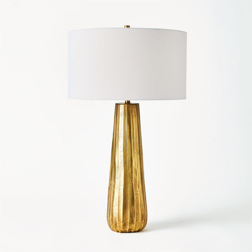 Global Views Chased Round Table Lamp - Antique Brass