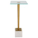 Modern Accents Marble Base Glass Top Table