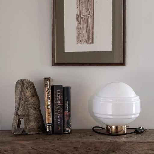 BOBO Intriguing Objects by Hooker Furniture Handblown Polish Saturn Opaline Glass Table Lamp