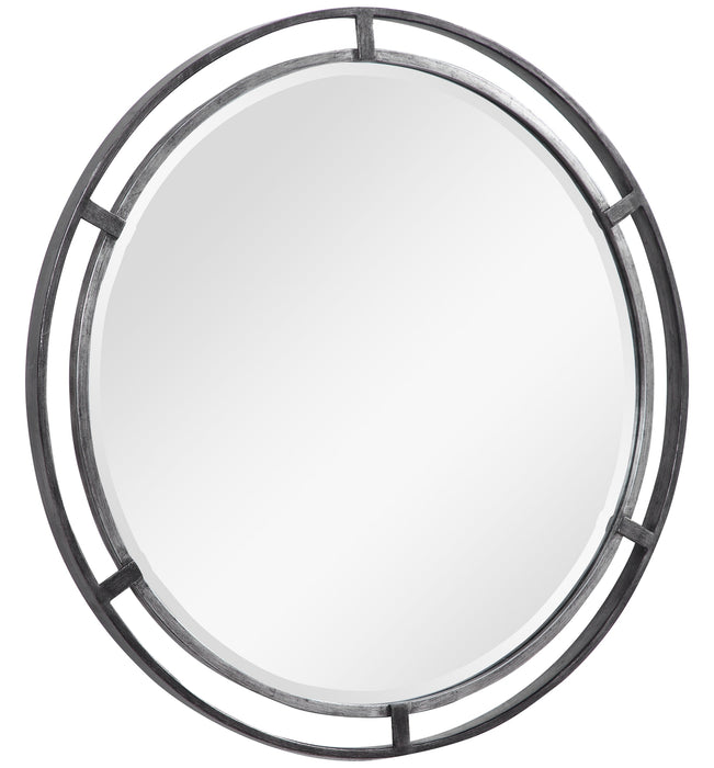 Modern Accents Round Iron Mirror