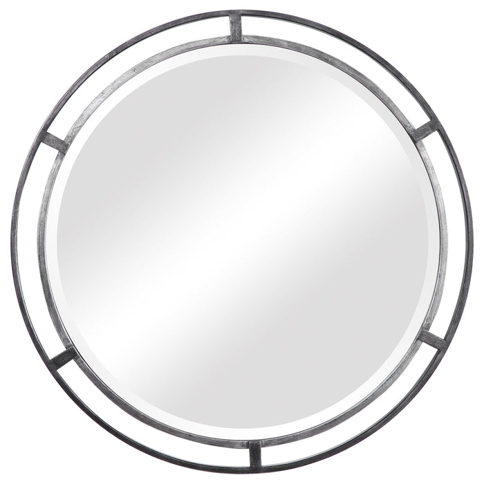 Modern Accents Round Iron Mirror