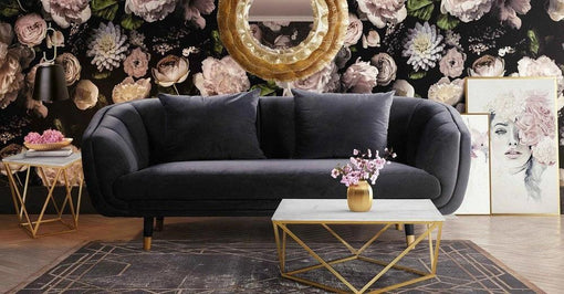 TOV Arti Grey Velvet Loveseat