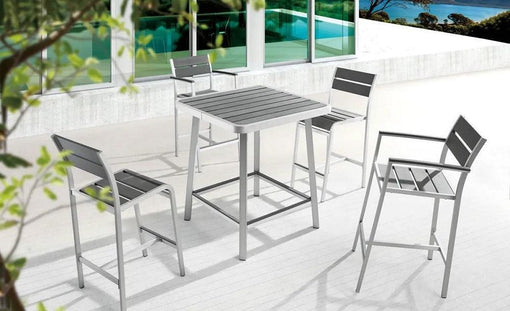 Zuo Megapolis Bar Table Brushed Aluminum