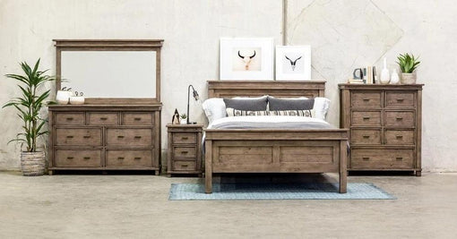 Four Hands Settler Qta Platform Bed-Sundried A King