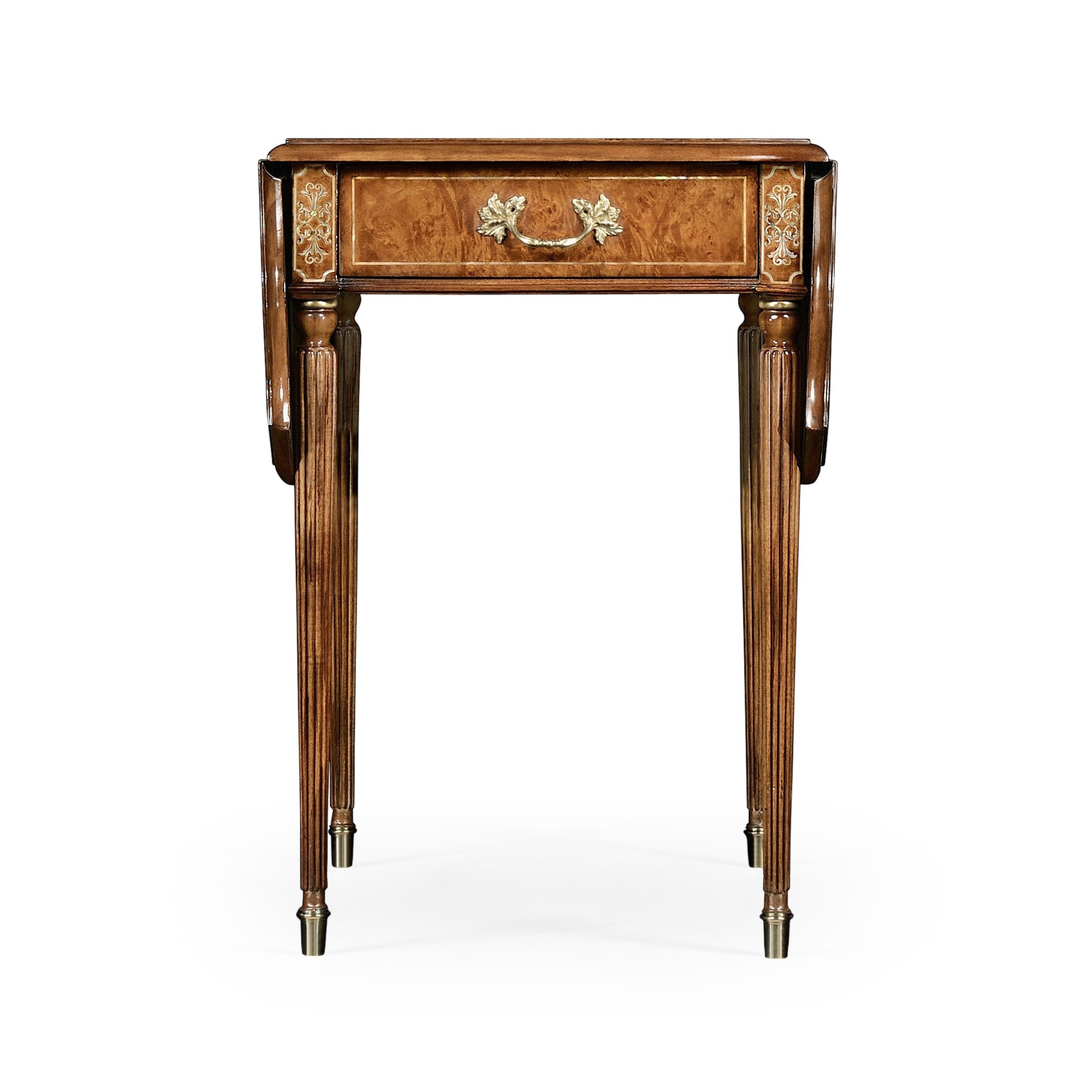 Jonathan Charles Burl & Mother of Pearl Pembroke Table ( 499212-BRW-MOP )