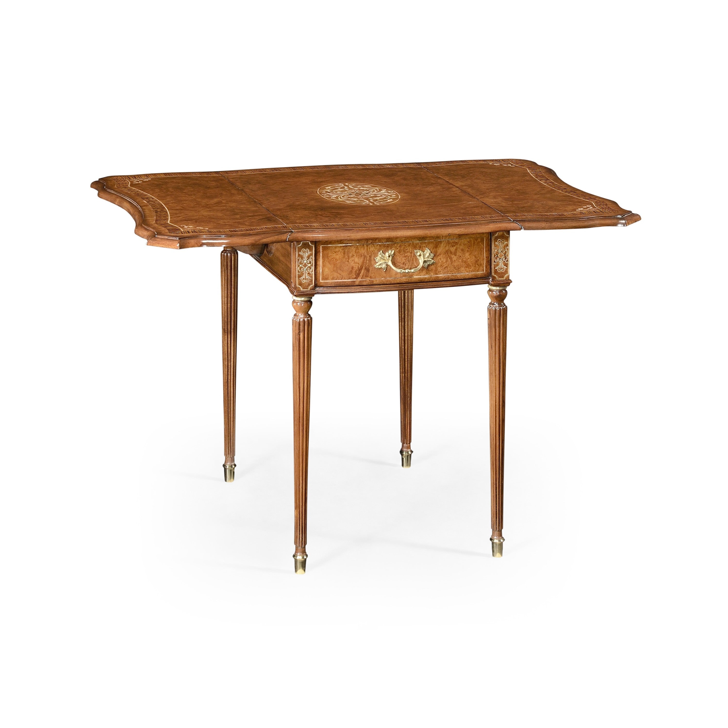 Jonathan Charles Burl & Mother of Pearl Pembroke Table ( 499212-BRW-MOP )