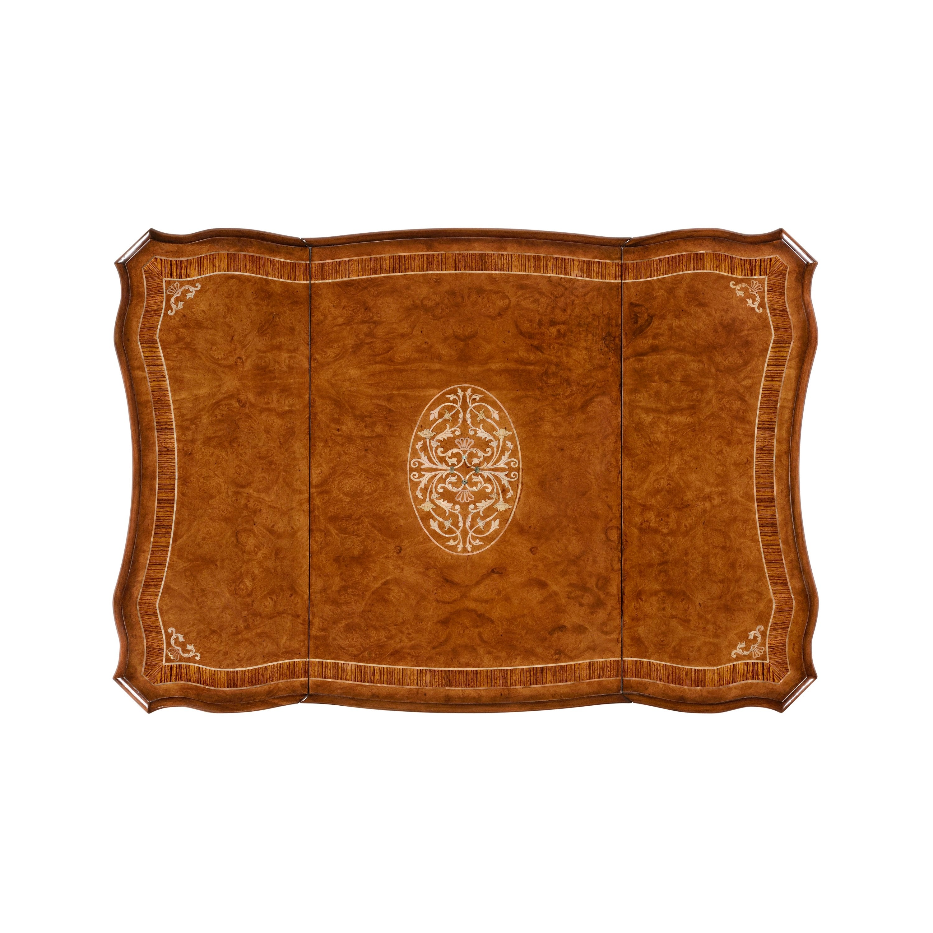 Jonathan Charles Burl & Mother of Pearl Pembroke Table ( 499212-BRW-MOP )