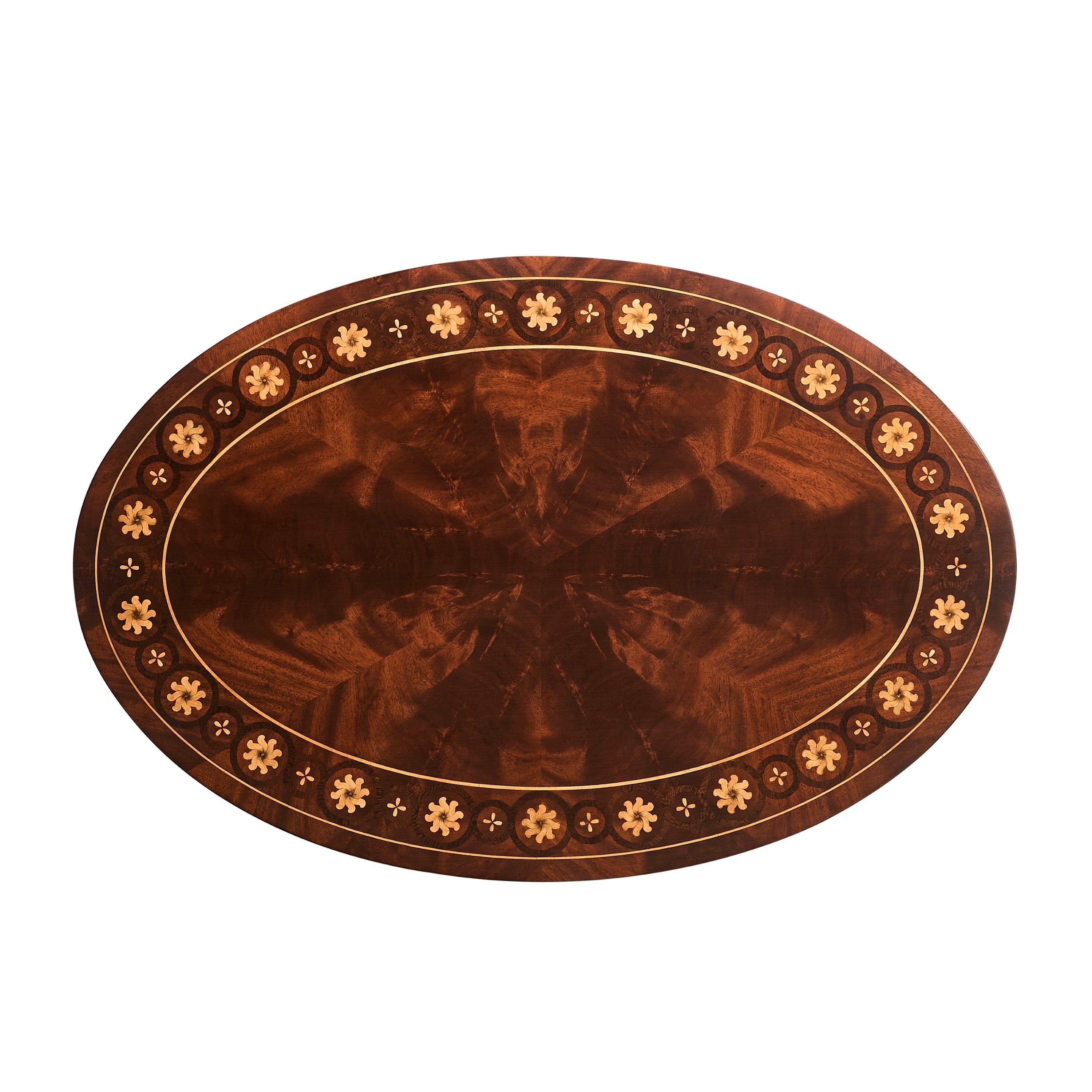 Jonathan Charles Mahogany Oval Marquetry Lamp Table ( 499065-MAH )