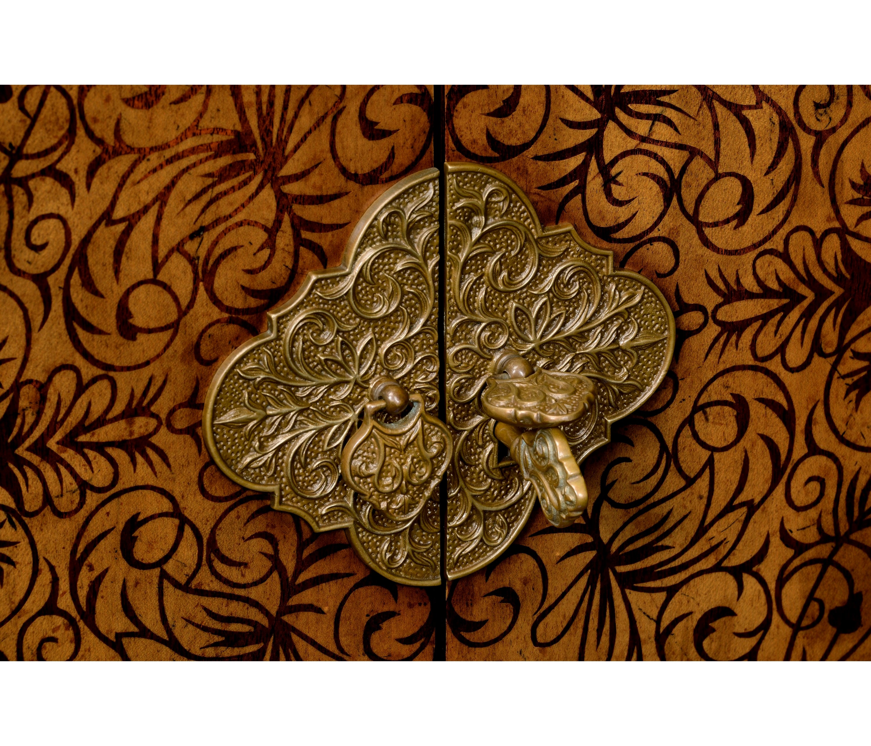 Jonathan Charles Light Walnut & Seaweed Escritoire Cabinet ( 492252-WLL )