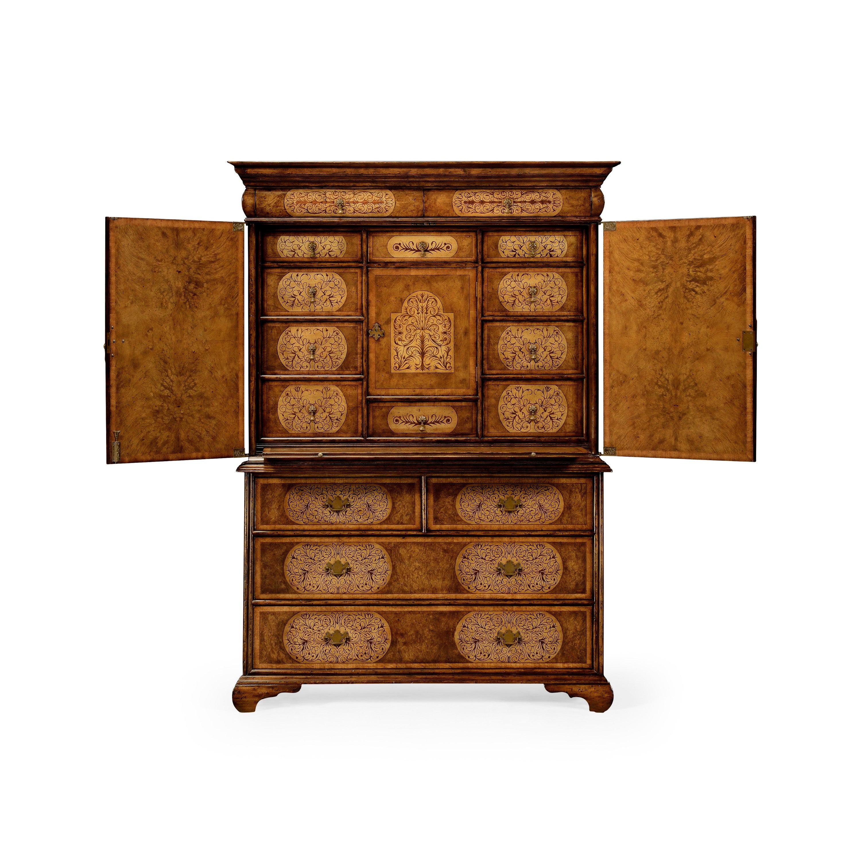Jonathan Charles Light Walnut & Seaweed Escritoire Cabinet ( 492252-WLL )