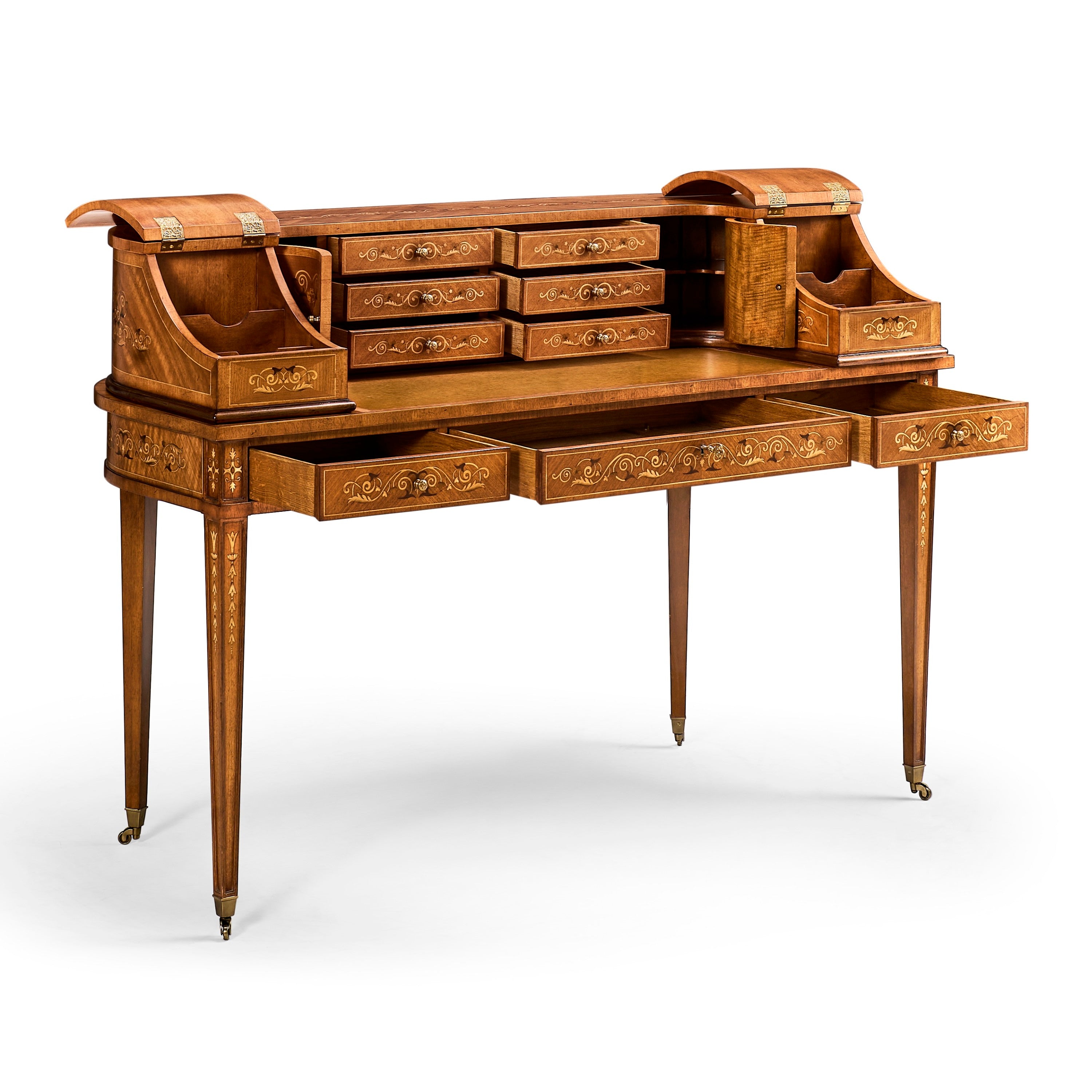 Jonathan Charles Carlton House Desk Faux Ebony Marquetry ( 492444-SAM-L001 )