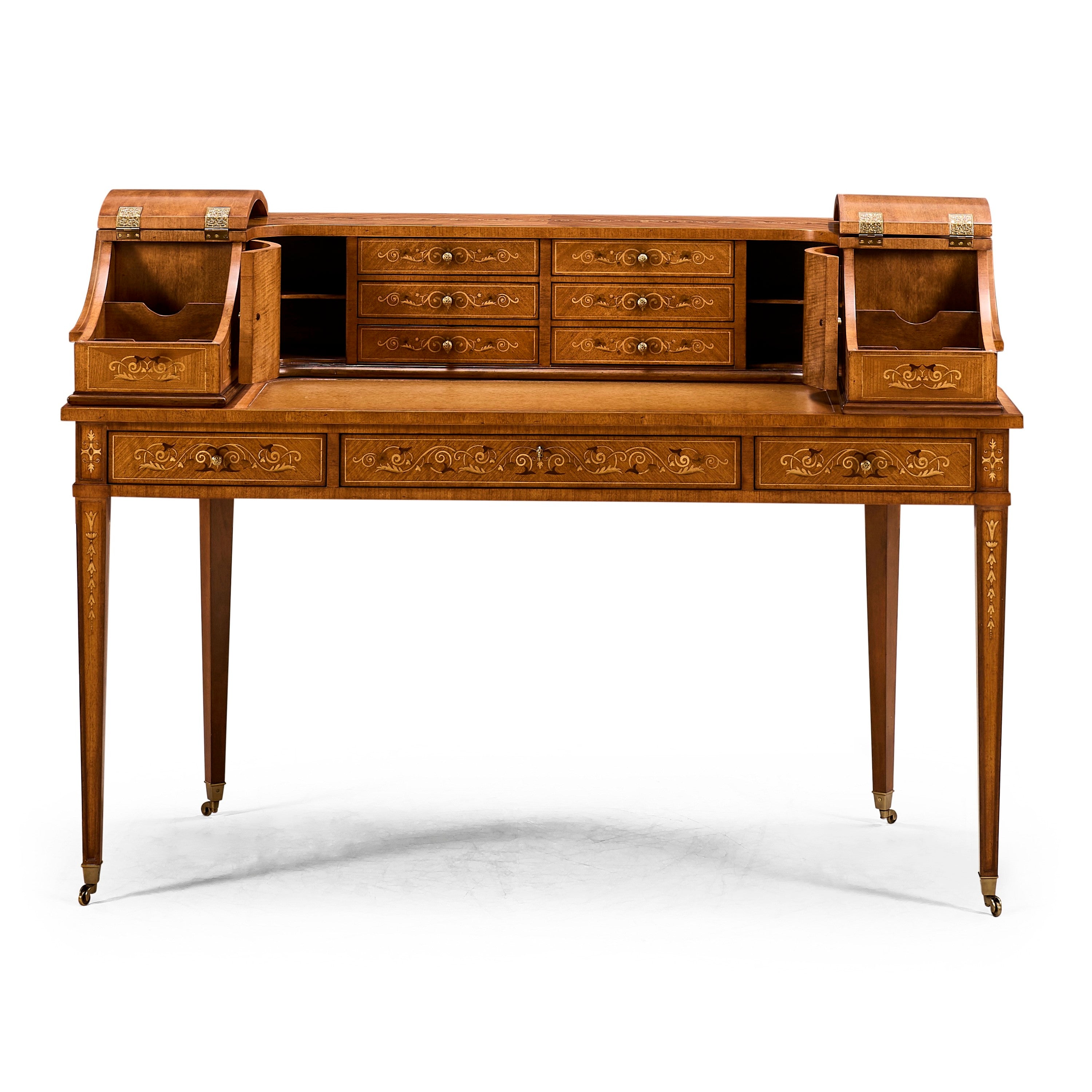 Jonathan Charles Carlton House Desk Faux Ebony Marquetry ( 492444-SAM-L001 )