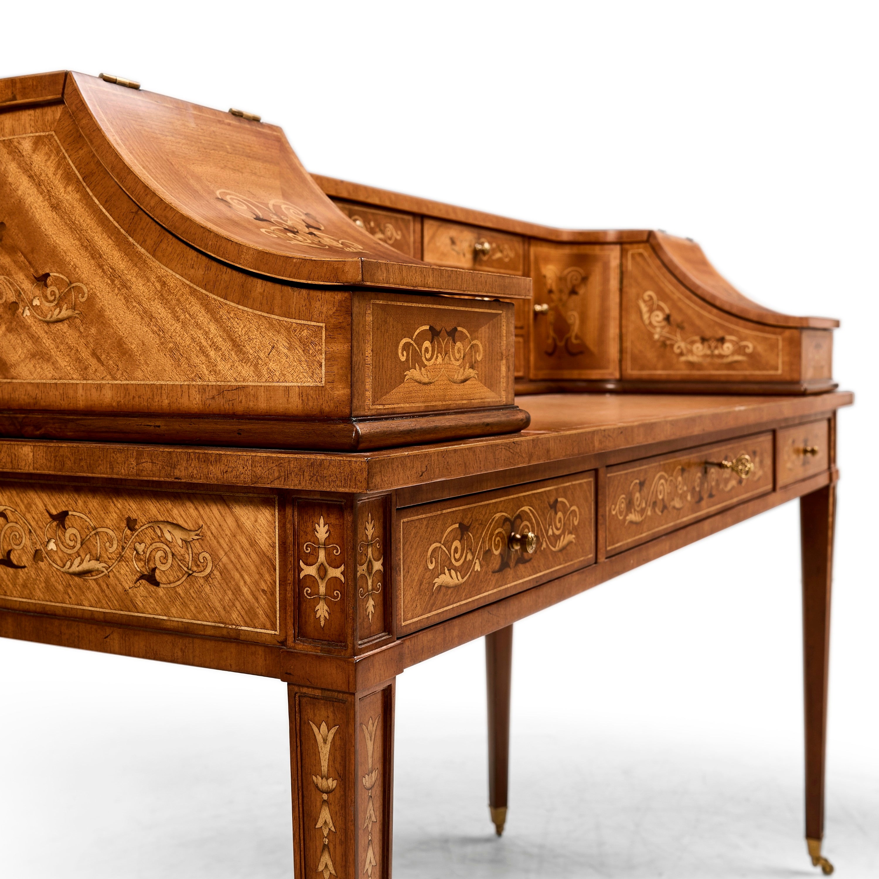 Jonathan Charles Carlton House Desk Faux Ebony Marquetry ( 492444-SAM-L001 )