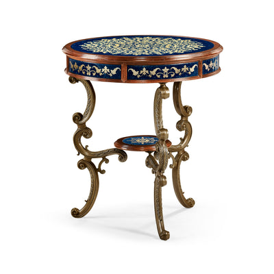 Jonathan Charles Lapis Blue Eglomise Side Table ( 492454-MAH-GEB )