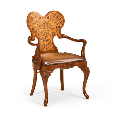 Jonathan Charles Seaweed Marquetry Armchair ( 492802-AC-WAL-L002 )