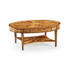 Jonathan Charles Sheraton Satinwood Oval Coffee Table ( 492661-SAL )