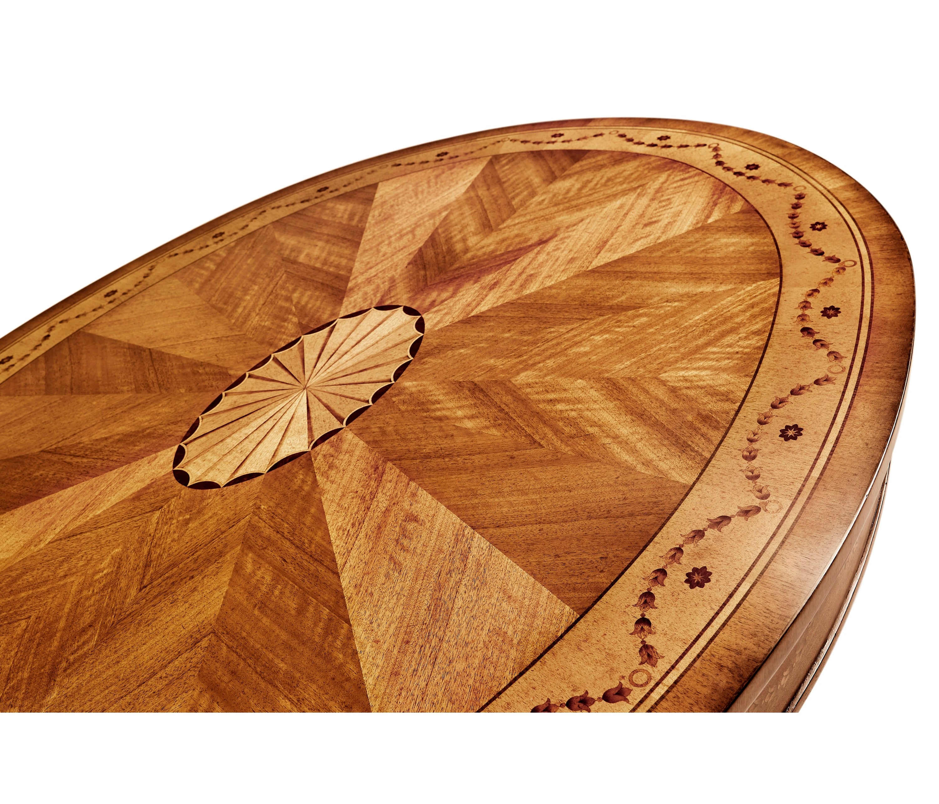 Jonathan Charles Sheraton Satinwood Oval Coffee Table ( 492661-SAL )
