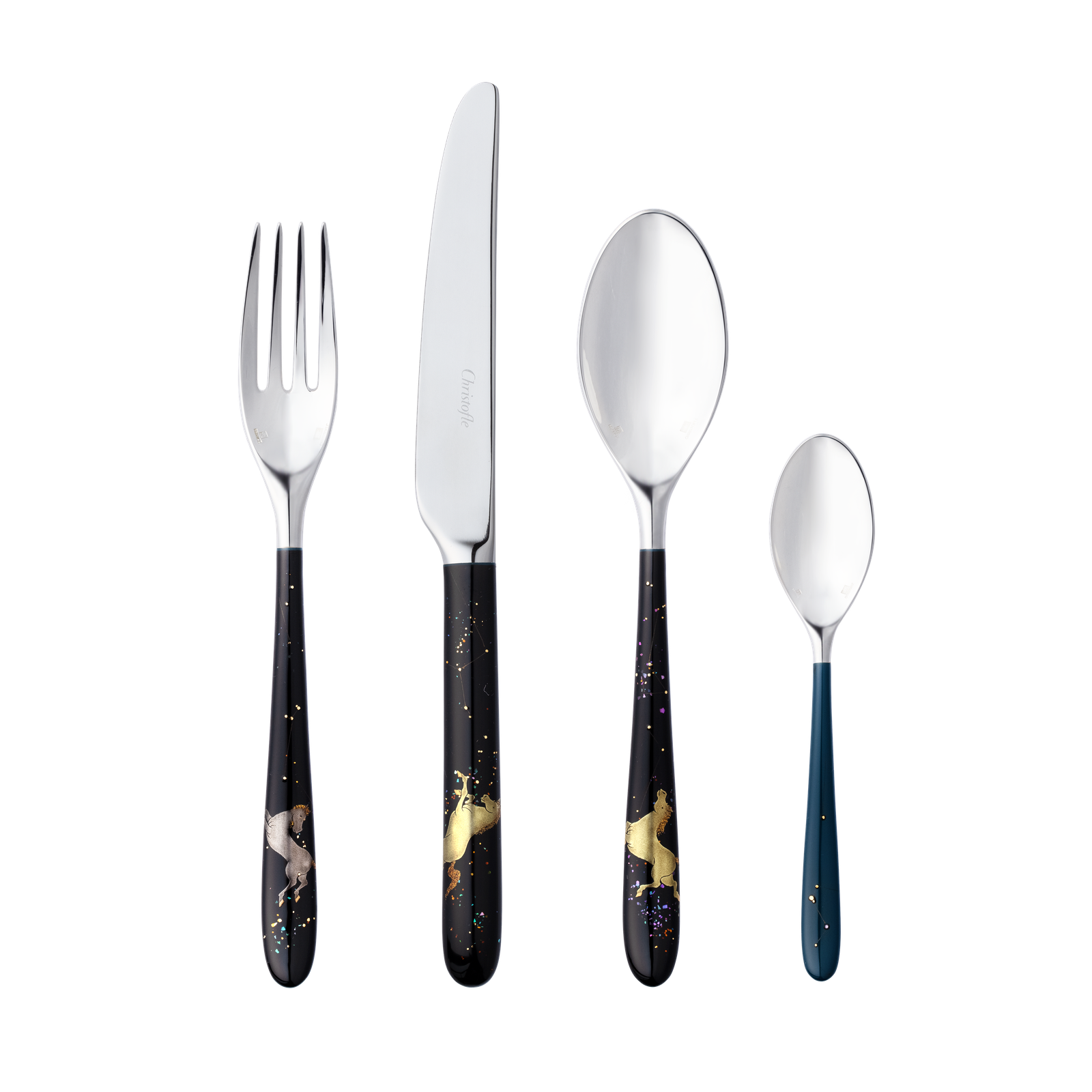 Christofle MOOD Silver Plated Hakose Flying Pegasus Inace 24 Pieces