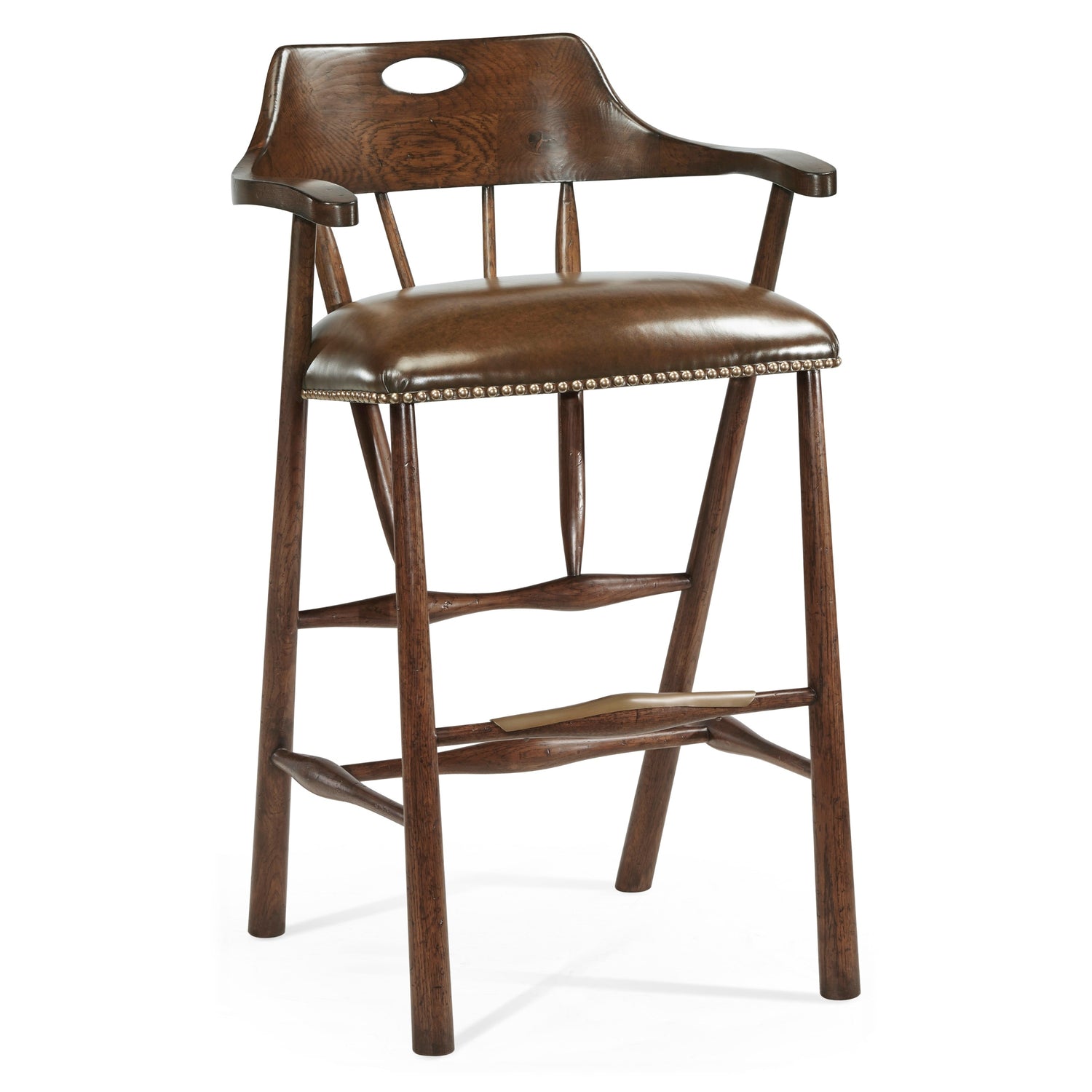 Jonathan Charles Smokers Style Dark Oak Bar Stool