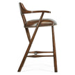 Jonathan Charles Smokers Style Dark Oak Bar Stool