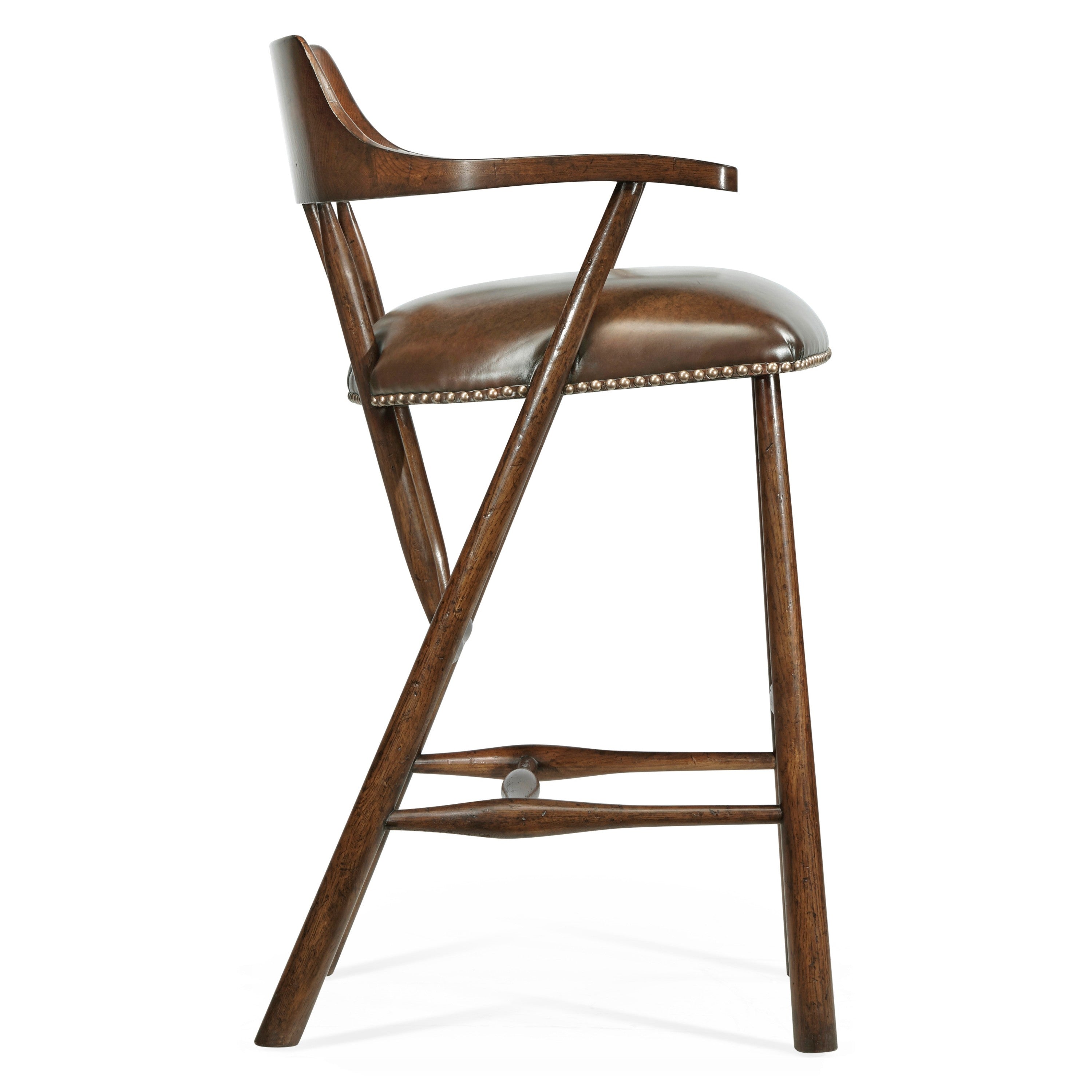 Jonathan Charles Smokers Style Dark Oak Bar Stool