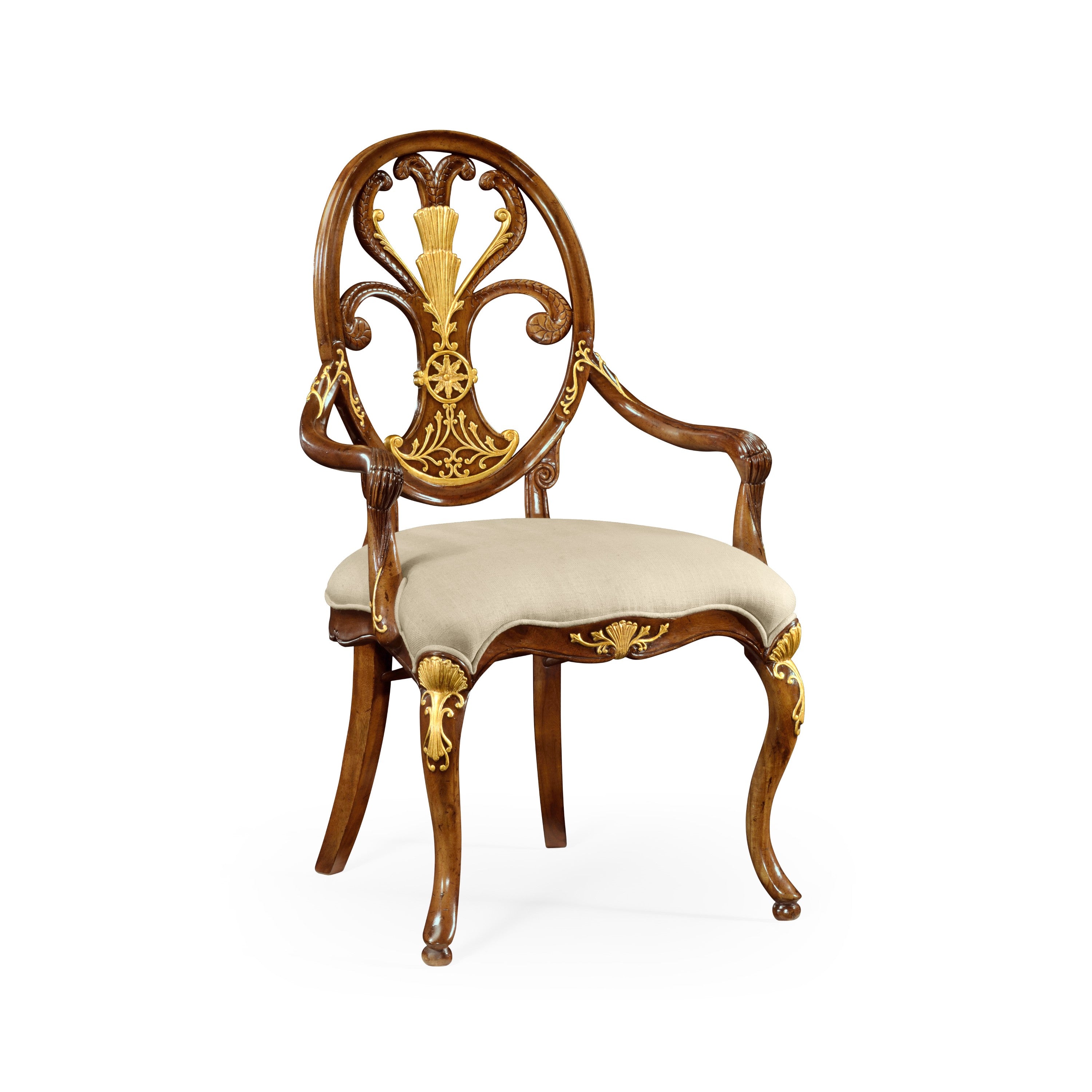 Jonathan Charles Sheraton Style Oval Back Arm Chair