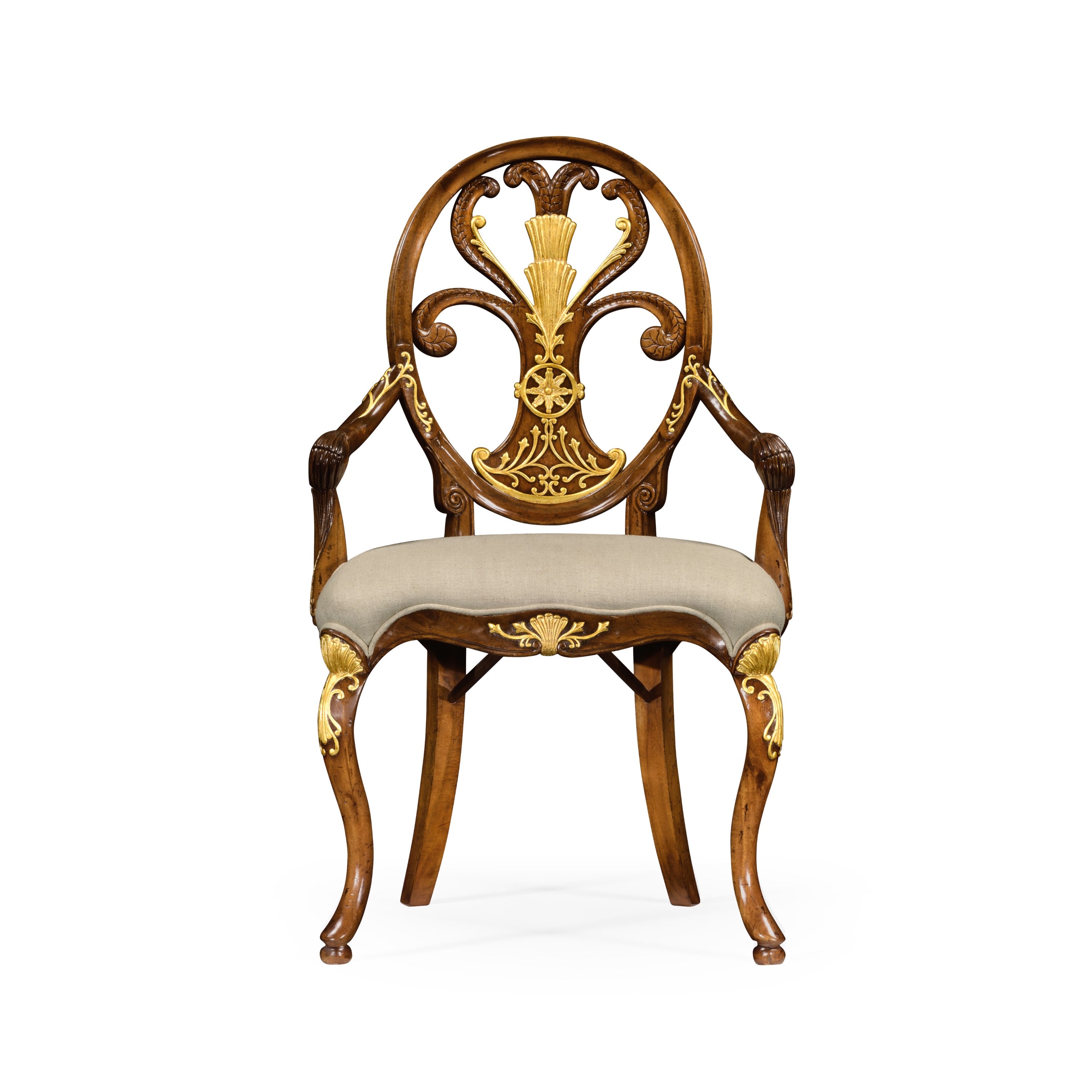 Jonathan Charles Sheraton Style Oval Back Arm Chair