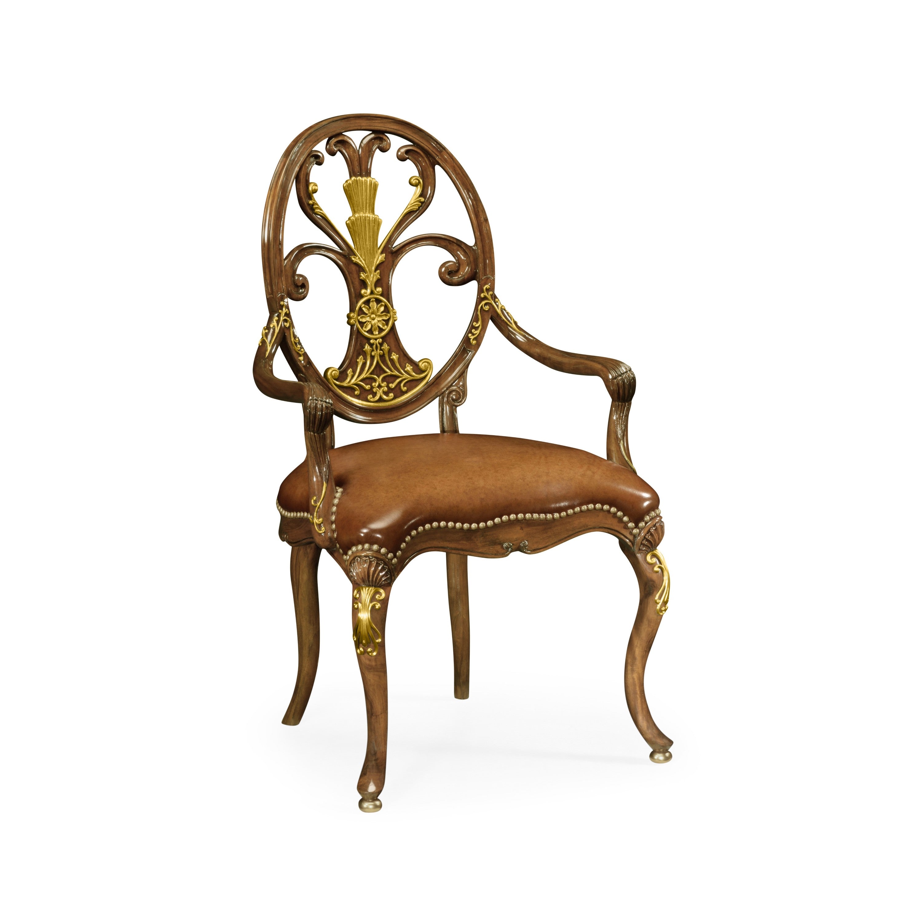 Jonathan Charles Sheraton Style Oval Back Arm Chair