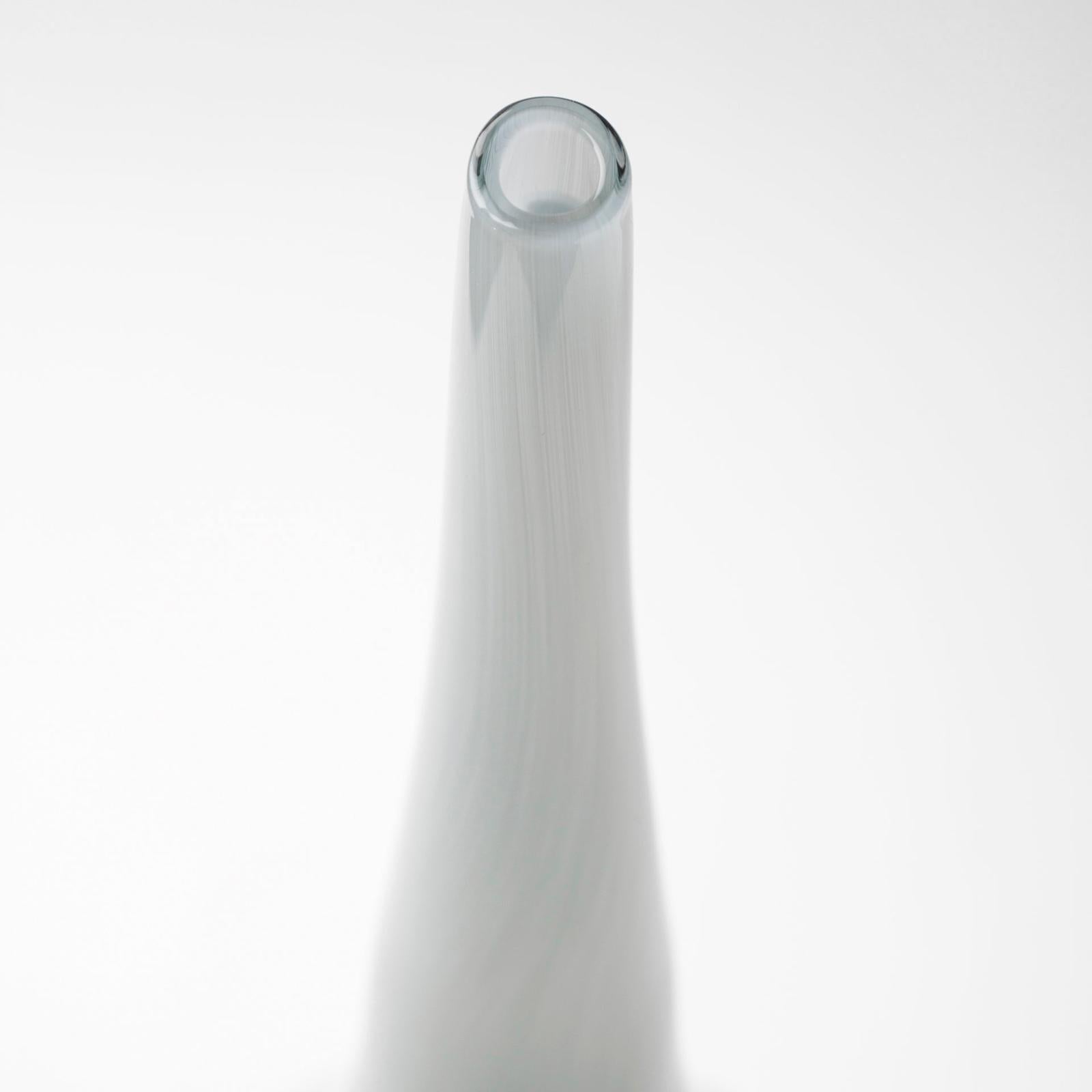 Mercana Erie II Tall Two Toned Sky Blue Dark Brown Blown Glass Vase