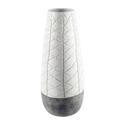 Mercana Harrier Large Gray Ceramic Dark Base White Vase Clearance