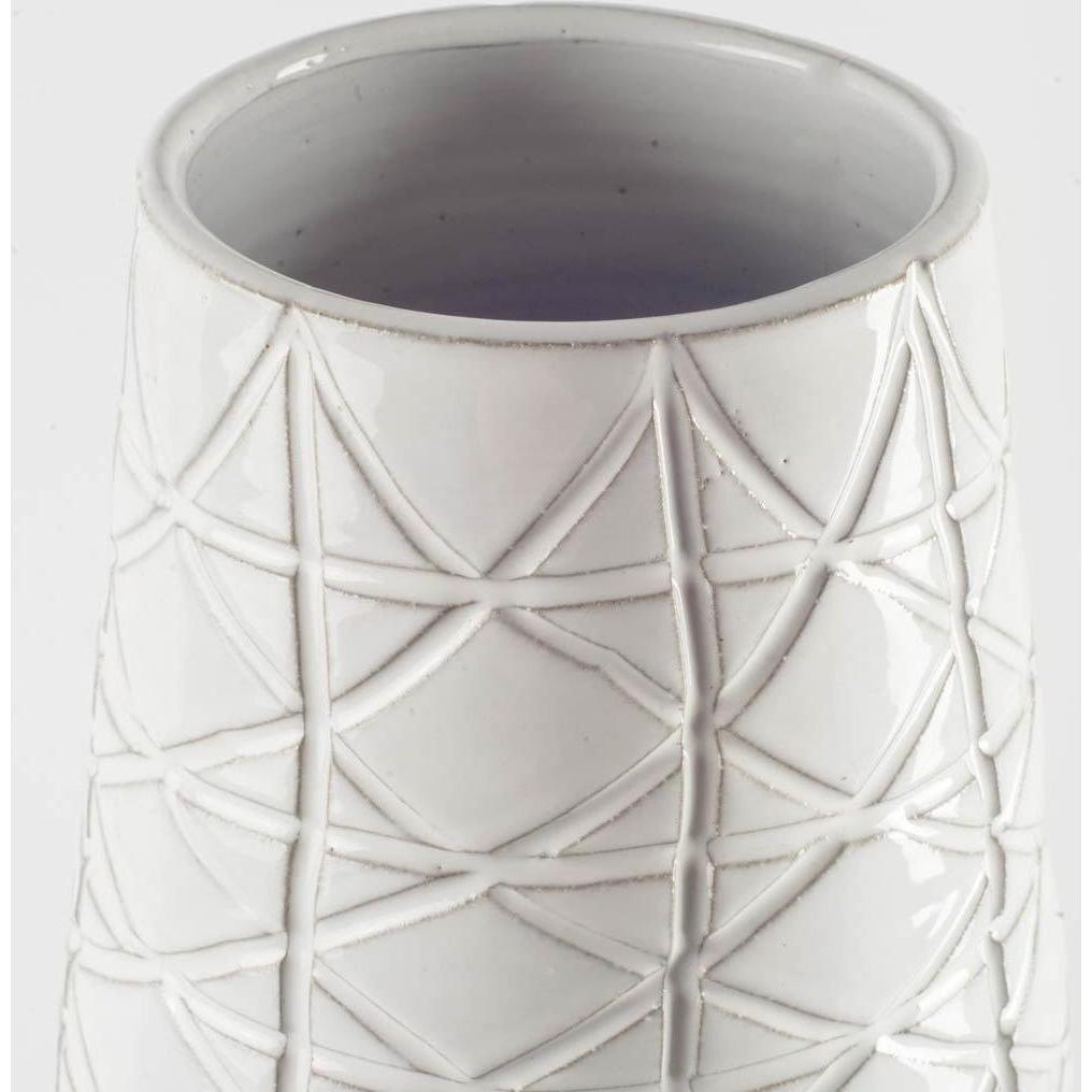 Mercana Harrier Large Gray Ceramic Dark Base White Vase Clearance