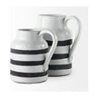 Mercana Harmon White w/ Charcoal Stripes Ceramic Jug