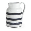 Mercana Harmon White w/ Charcoal Stripes Ceramic Jug