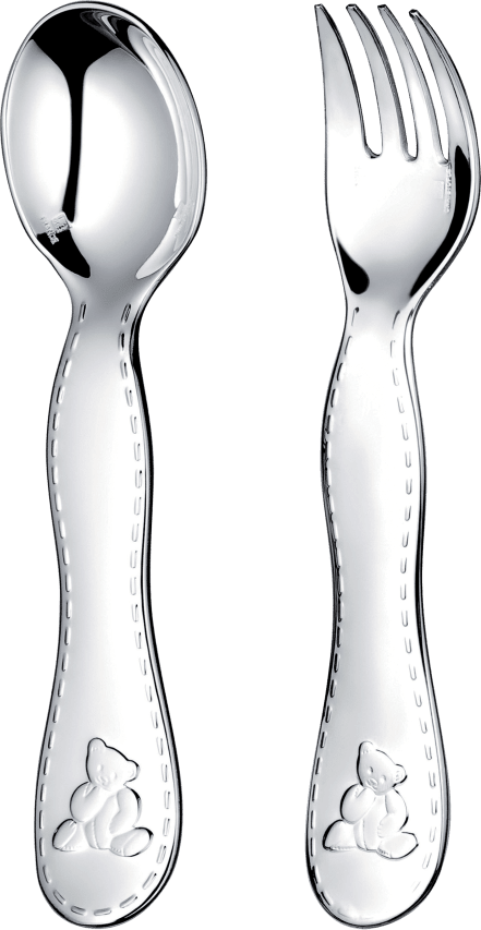 Christofle Charlie Bear Silver-Plated Two-Piece Baby Flatware Set