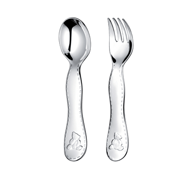Christofle Charlie Bear Silver-Plated Two-Piece Baby Flatware Set