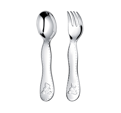 Christofle Charlie Bear Silver-Plated Two-Piece Baby Flatware Set