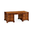 Jonathan Charles Walnut Faux Partners Desk ( 493071-CWM )
