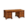 Jonathan Charles Walnut Faux Partners Desk ( 493071-CWM )