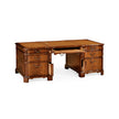 Jonathan Charles Walnut Faux Partners Desk ( 493071-CWM )