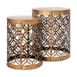 Mercana Rudebekia 16L x 16W Gold Round Metal Accent Tables- Set of 2 Clearance