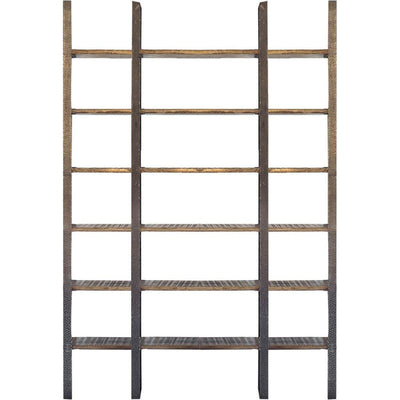 Mercana Taunton Wood and Black Iron Six Shelving Unit