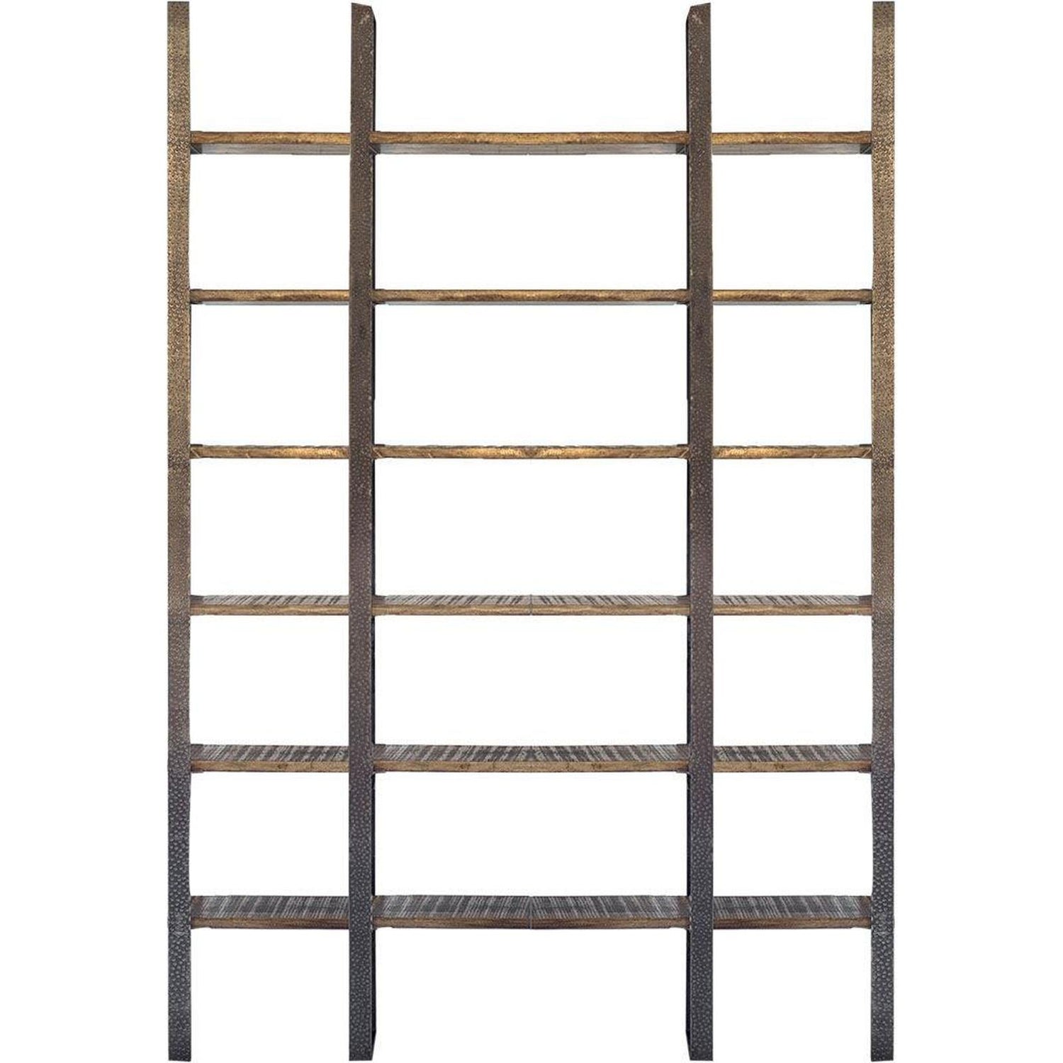 Mercana Taunton Wood and Black Iron Six Shelving Unit