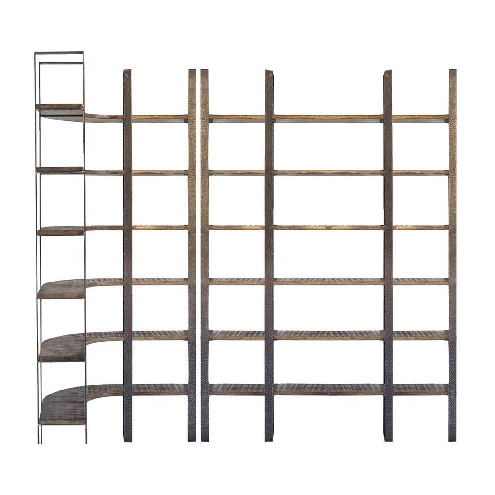 Mercana Taunton Wood and Black Iron Six Shelving Unit
