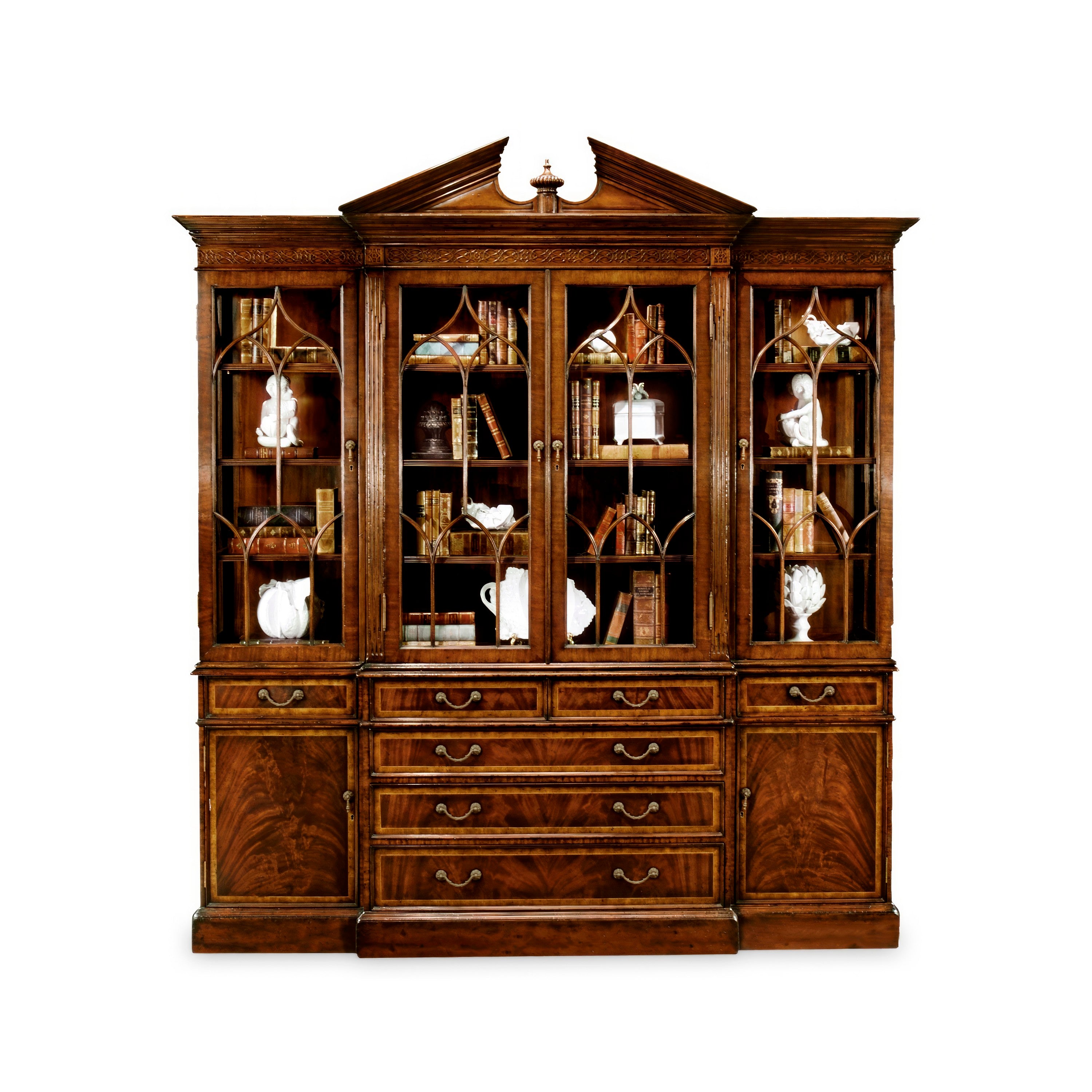 Jonathan Charles Triple Display Cabinet w/ Drawers