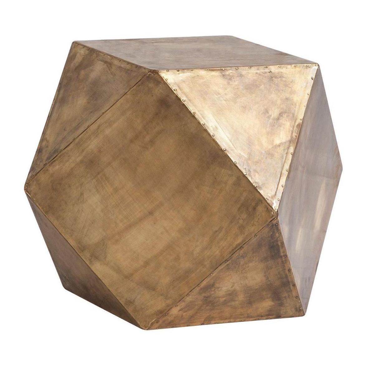 Mercana Exagoni Hexagonal Brass Plated Hexagonal End/Side Table Clearance