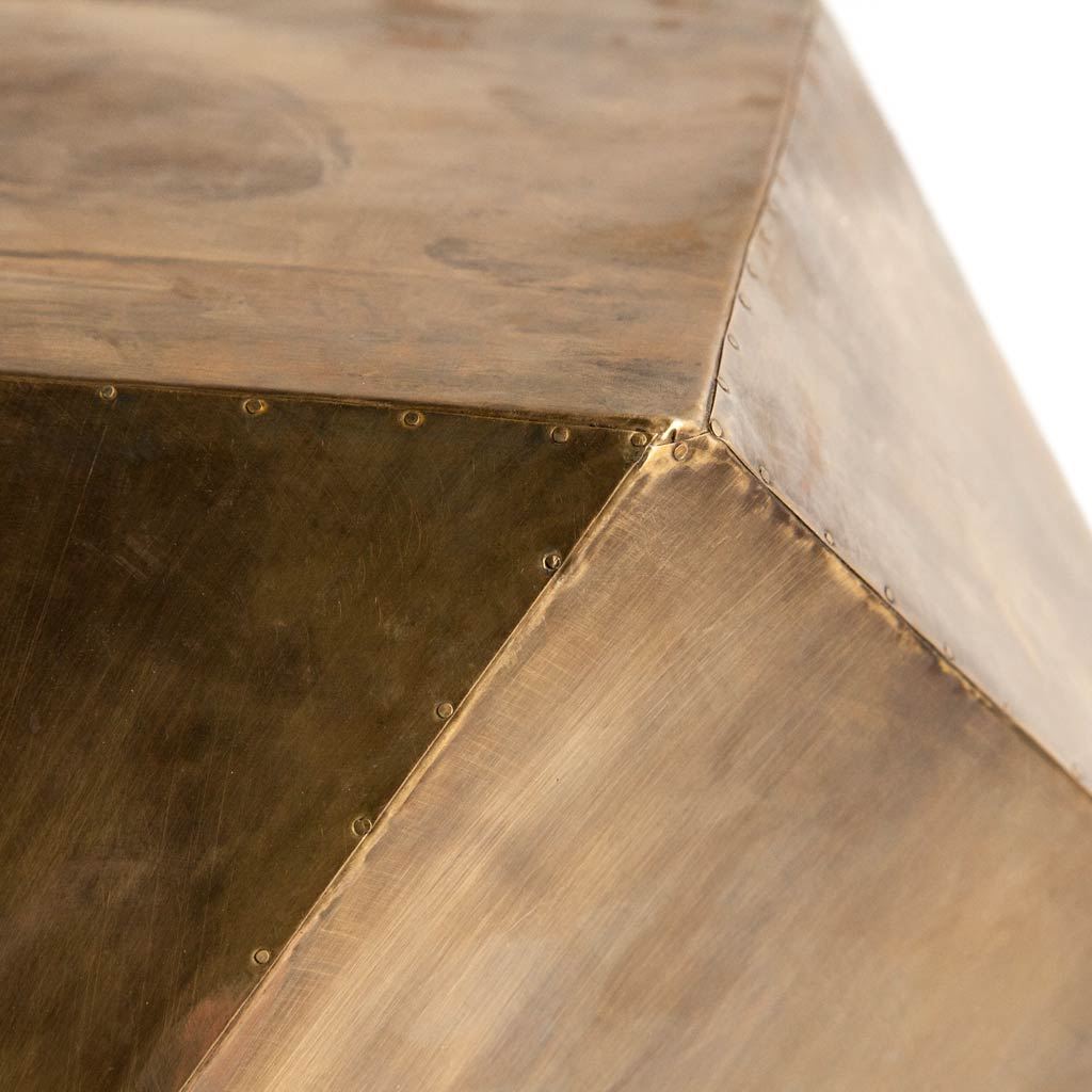 Mercana Exagoni Hexagonal Brass Plated Hexagonal End/Side Table Clearance